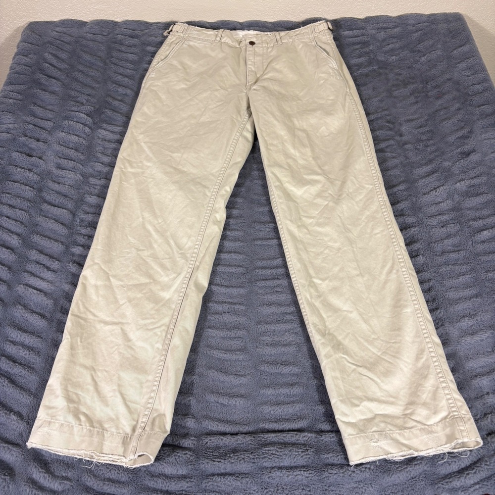 Polo Ralph Lauren Type-1 Army Chino Distressed Khaki Pants Mens 32x32 USA Made